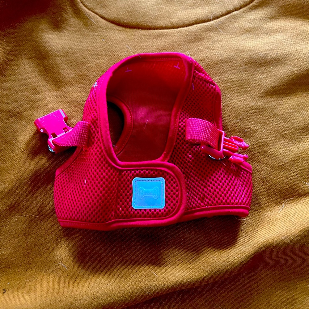 Velcro harness with belted fasteners